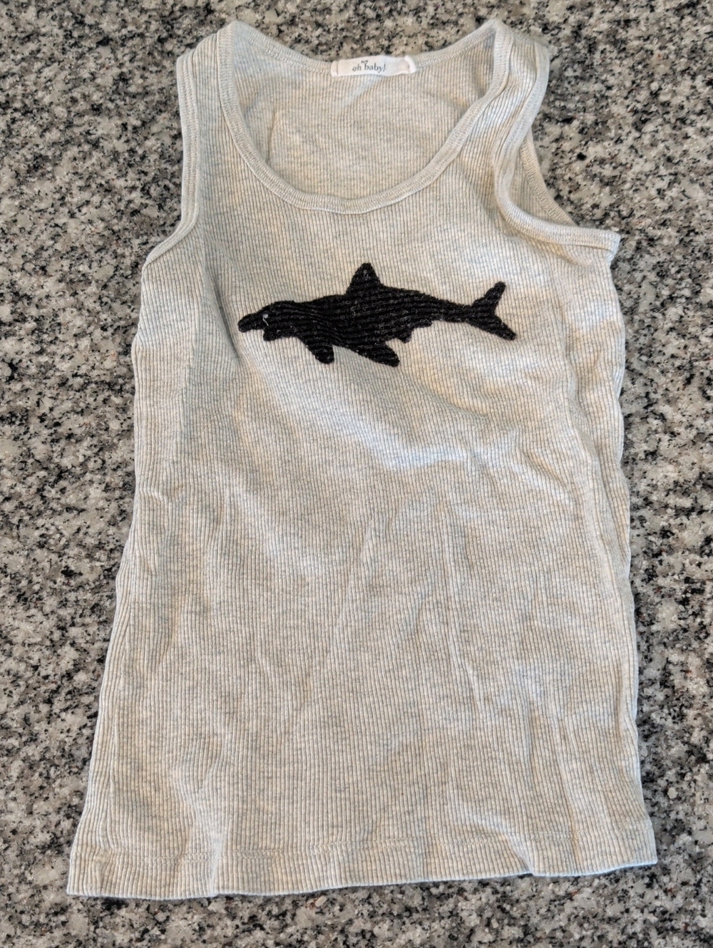 oh baby by Carter's Kids Gray Ribbed Shark Tank Top